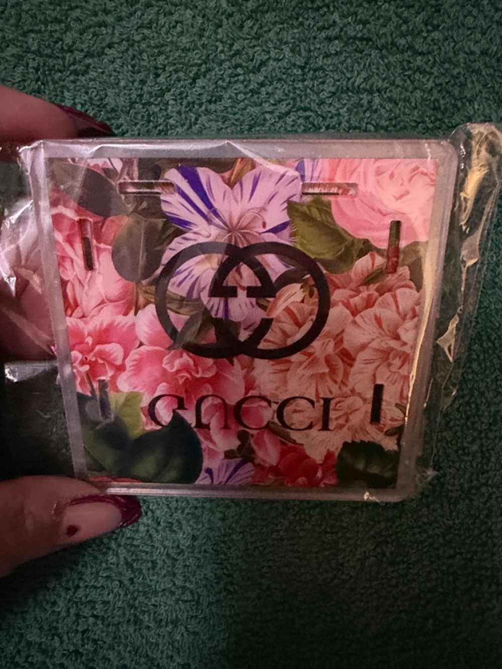 Non Authentic Floral Logo Pen Holder - Pink Floral